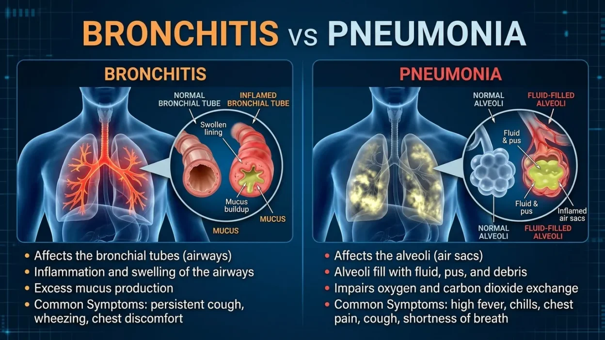 Pneumonia vs Bronchitis